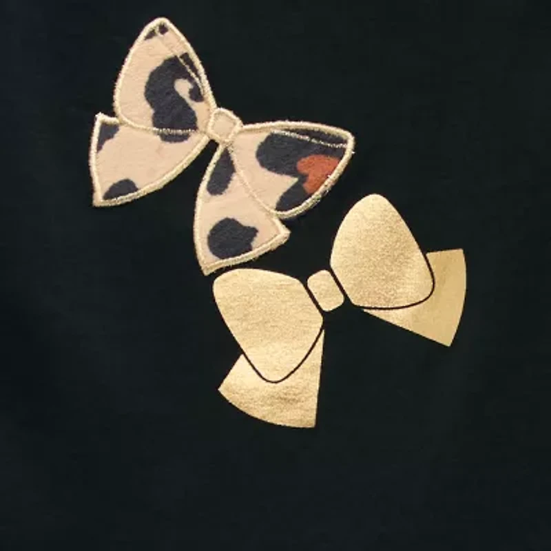 Btween Cheetah Bow Baby Girls 2-pc. Pant Set