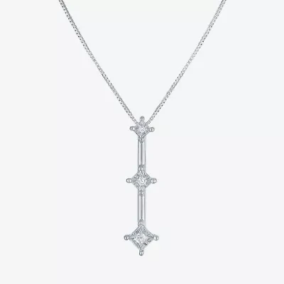 Diamond Accent G-H / Si2-I1 Womens Diamond Accent Lab Grown White Diamond Accent 10K Gold 18 Inch Pendant Necklace