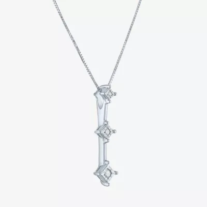 Diamond Accent G-H / Si2-I1 Womens Diamond Accent Lab Grown White Diamond Accent 10K Gold 18 Inch Pendant Necklace