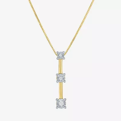 Womens Genuine White Diamond Accent 10K or Yellow Gold Pendant Necklace