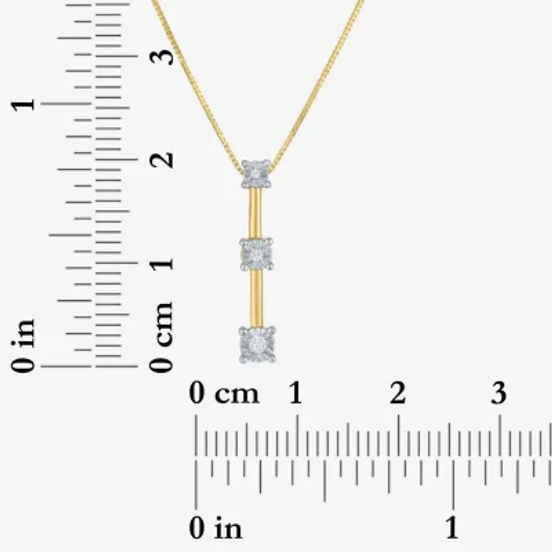 Diamond Accent G-H / Si2-I1 Womens Diamond Accent Lab Grown White Diamond Accent 10K Gold 18 Inch Pendant Necklace
