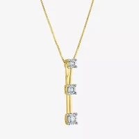 Diamond Accent G-H / Si2-I1 Womens Diamond Accent Lab Grown White Diamond Accent 10K Gold 18 Inch Pendant Necklace