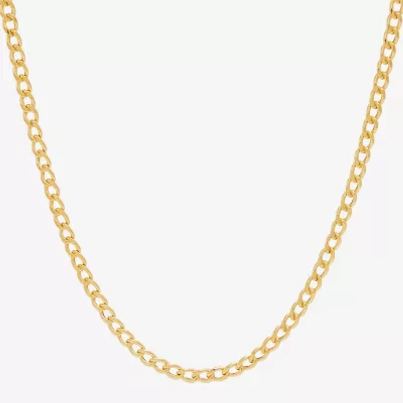 Made in Italy Womens 14K Gold 18 Inch Curb Chain Necklace