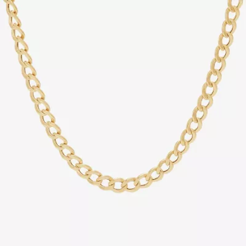 Bonded Brilliance Womens 14K Gold Over Silver 20 Inch Link Chain Necklace