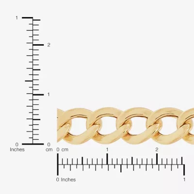 Bonded Brilliance Womens 14K Gold Over Silver 20 Inch Link Chain Necklace