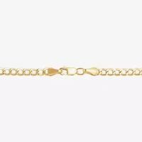 Bonded Brilliance Womens 14K Gold Over Silver 7.5 Inch Hollow Link Chain Bracelet