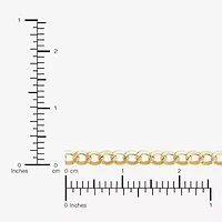 Bonded Brilliance Womens 14K Gold Over Silver 7.5 Inch Hollow Link Chain Bracelet