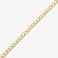 Bonded Brilliance Womens 14K Gold Over Silver 7.5 Inch Hollow Link Chain Bracelet