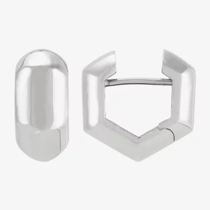 Silver Addiction Womens Sterling Silver Hoop Earrings