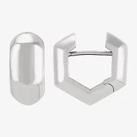 Silver Addiction Womens Sterling Silver Hoop Earrings