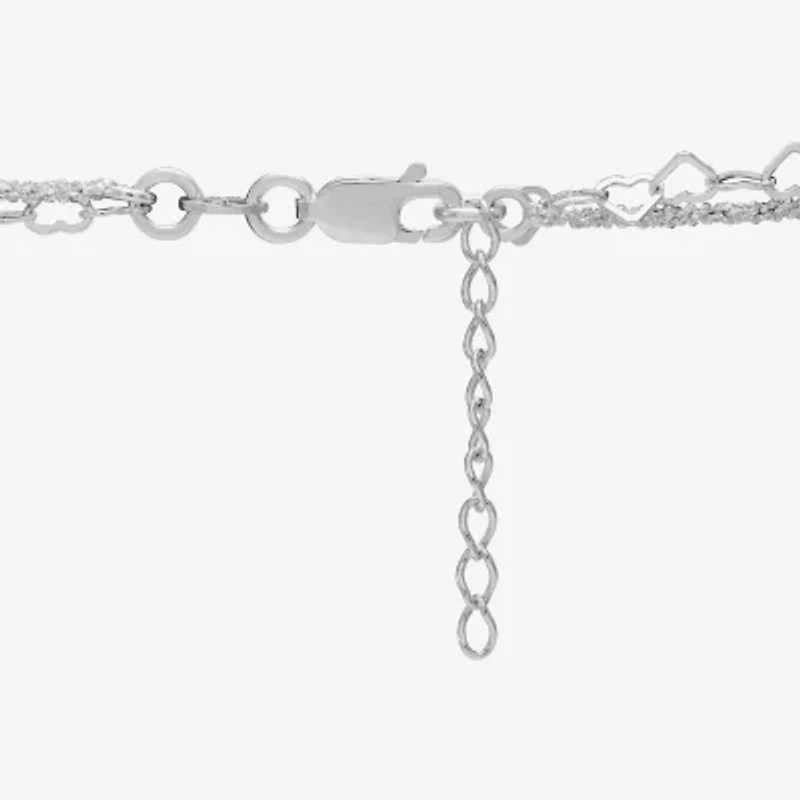 Made in Italy Womens Sterling Silver 10 Inch Solid Link Ankle Bracelet