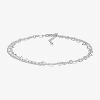 Made in Italy Womens Sterling Silver 10 Inch Solid Link Ankle Bracelet