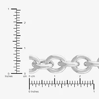 Made in Italy Womens Sterling Silver 7.5 Inch Hollow Chain Bracelet