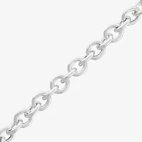 Made in Italy Womens Sterling Silver 7.5 Inch Hollow Chain Bracelet