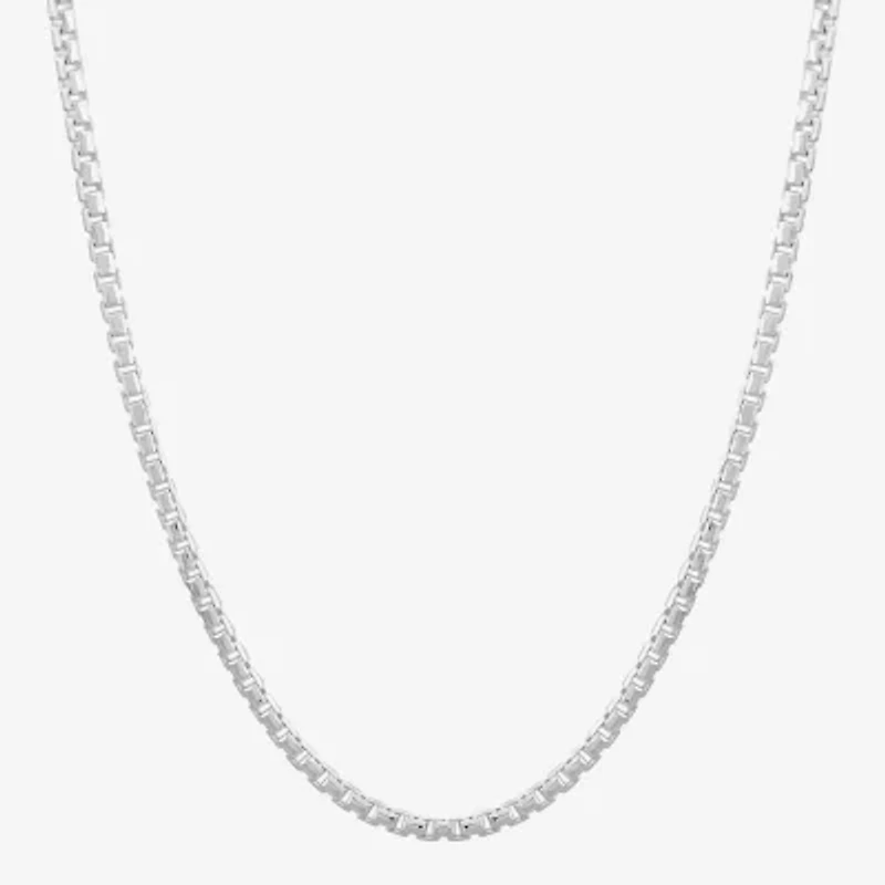 Made in Italy Sterling Silver Womens Sterling Silver 18 Inch Box Chain Necklace