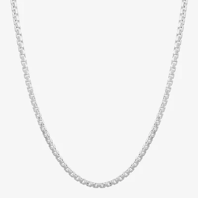 Made in Italy Sterling Silver Womens Sterling Silver 18 Inch Box Chain Necklace