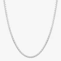 Made in Italy Sterling Silver Womens Sterling Silver 18 Inch Box Chain Necklace