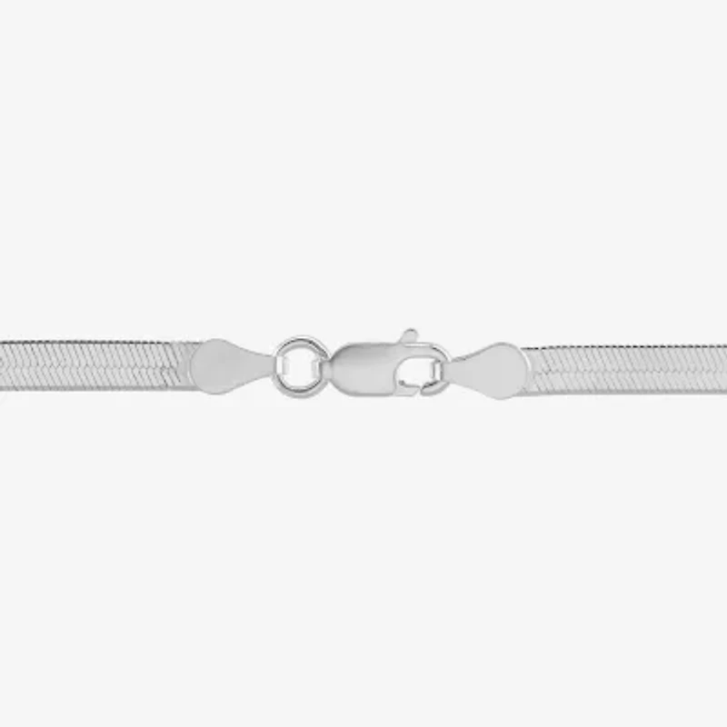 Made in Italy Womens Sterling Silver 18 Inch Herringbone Chain Necklace