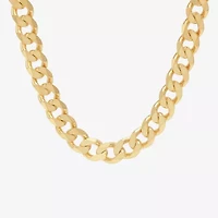 Made in Italy Mens 24K Gold Over Silver Inch Curb Chain Necklace