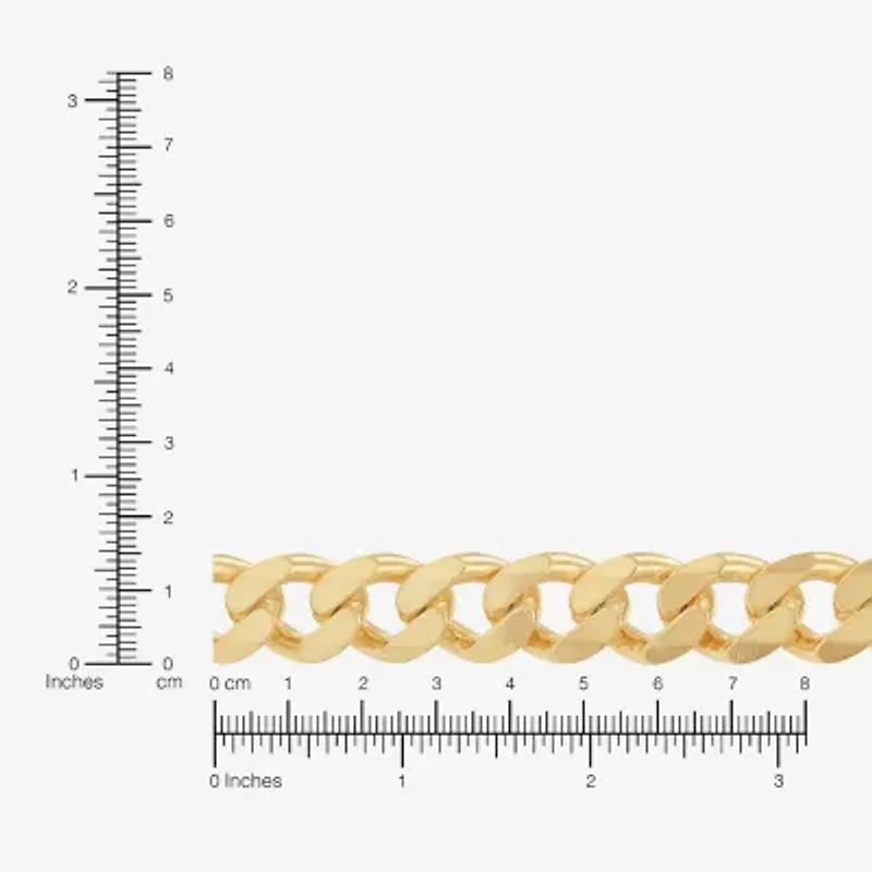 Made in Italy Mens 24K Gold Over Silver Inch Curb Chain Necklace