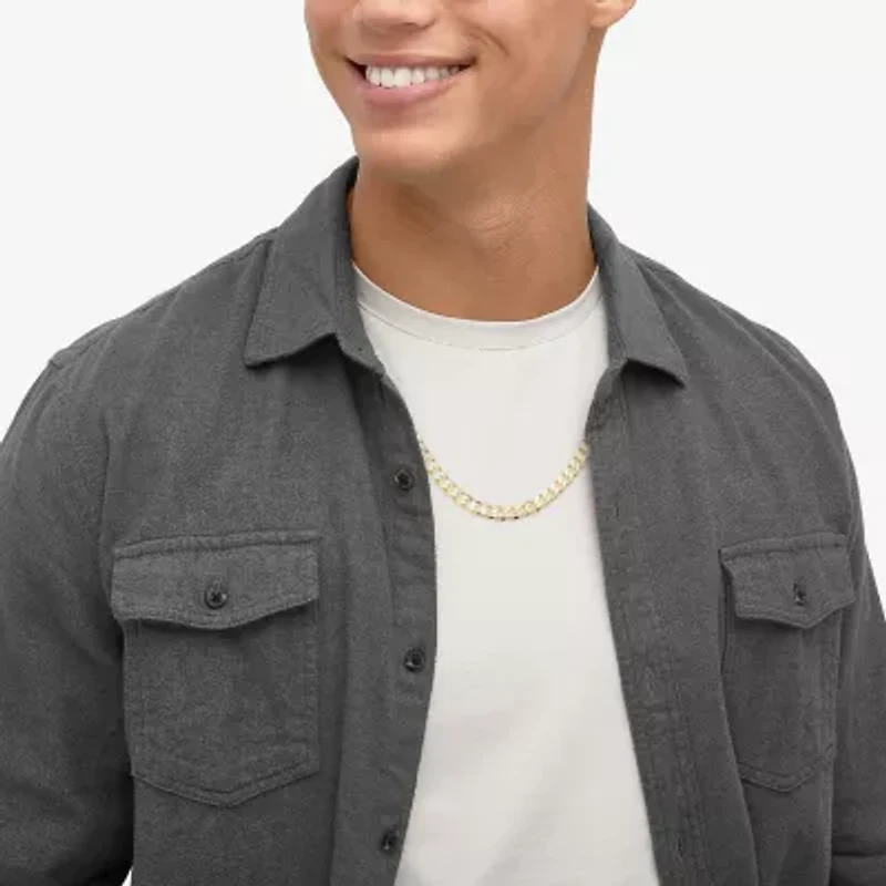 Made in Italy Mens 24K Gold Over Silver Inch Curb Chain Necklace