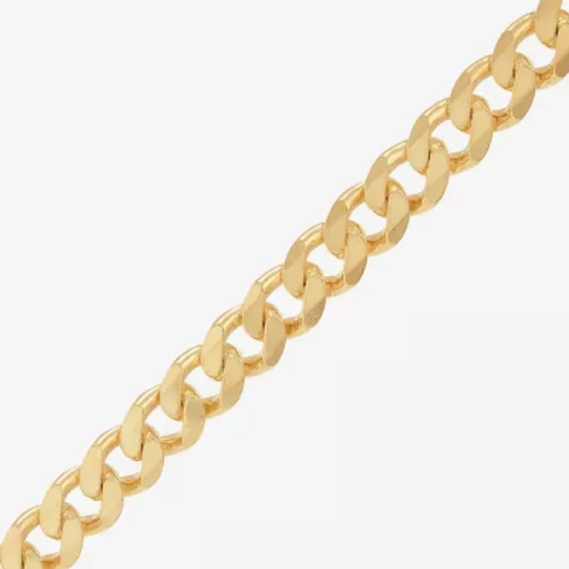 Made in Italy Mens 24K Gold Over Silver Inch Curb Chain Necklace