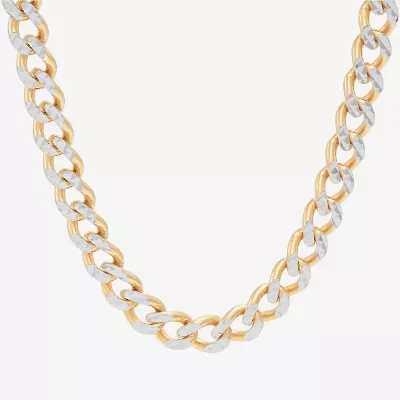 Made in Italy Mens 24K Gold Over Silver 20 Inch Curb Chain Necklace