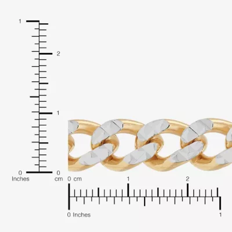 Made in Italy Mens 24K Gold Over Silver 20 Inch Curb Chain Necklace