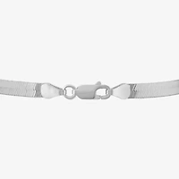 Made in Italy Womens Sterling Silver 7.5 Inch Solid Herringbone Chain Bracelet