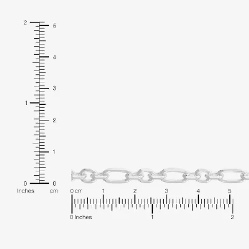 Made in Italy Womens Sterling Silver 7.5 Inch Solid Rolo Chain Bracelet