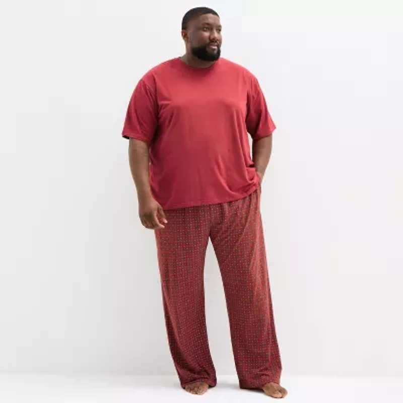 Stafford Mens Crew Neck Short Sleeve Big and Tall Pajama Top