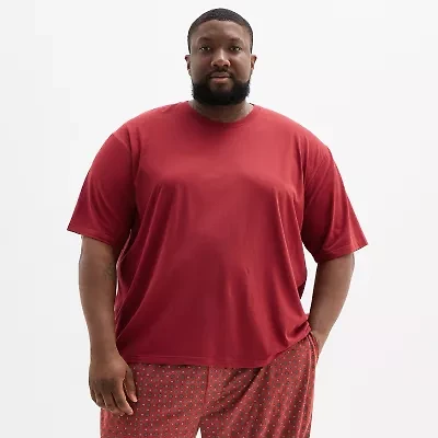 Stafford Mens Crew Neck Short Sleeve Big and Tall Pajama Top