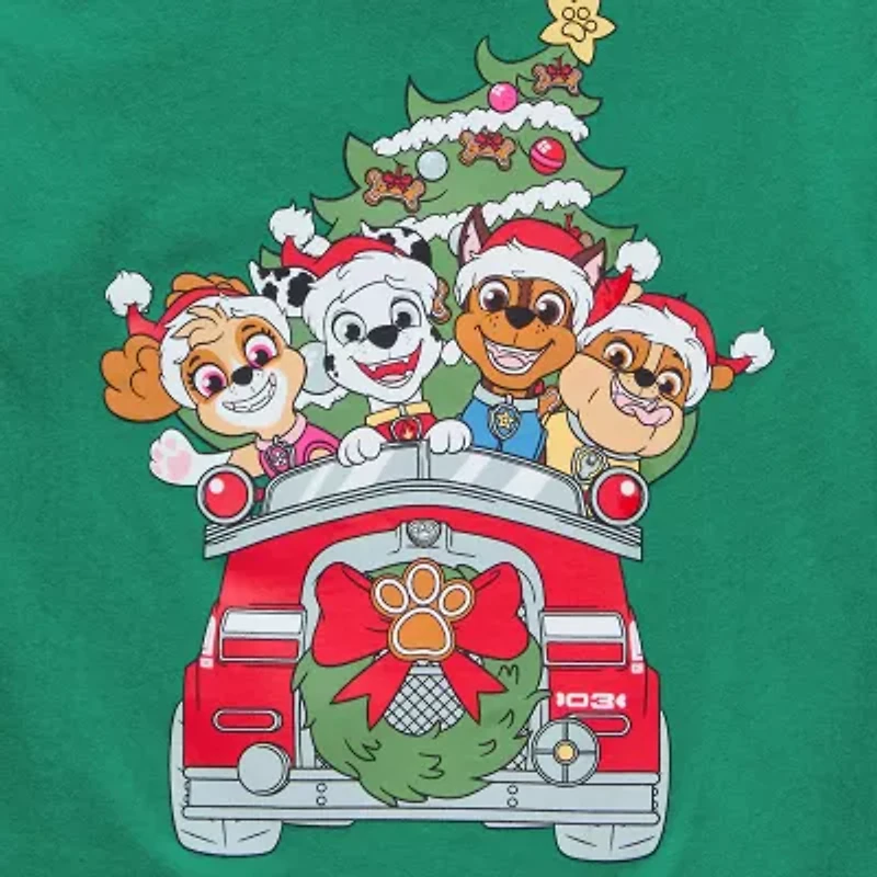 Toddler Boys Crew Neck Long Sleeve Regular Fit Paw Patrol Graphic T-Shirt