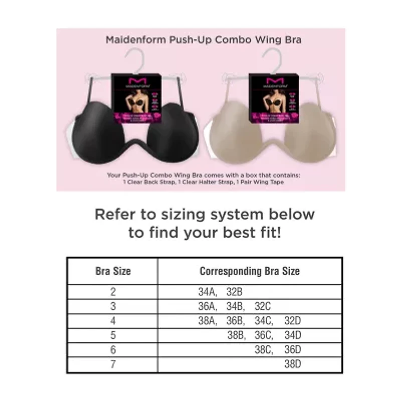 Maidenform Push up Wing Combo Bra