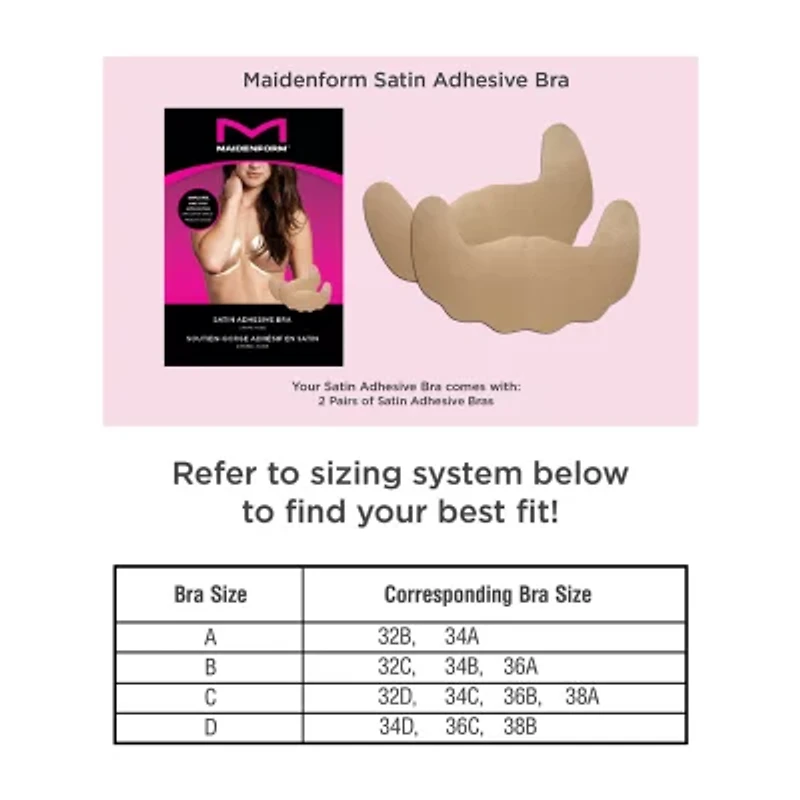 Maidenform 2 Pack Satin Adhesive Bra