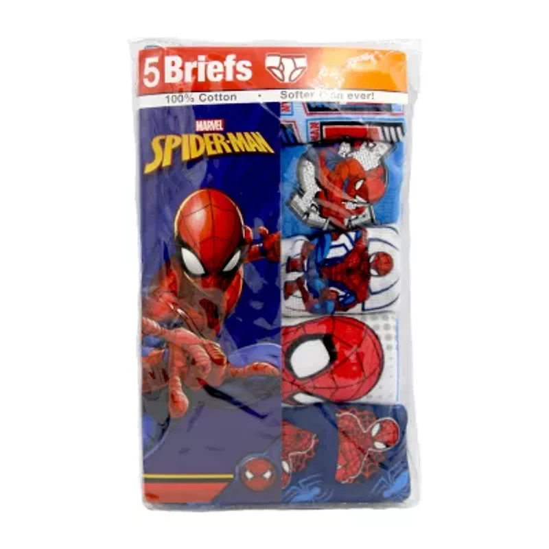 Little Boys Spiderman 5 Pack Briefs Bup5216