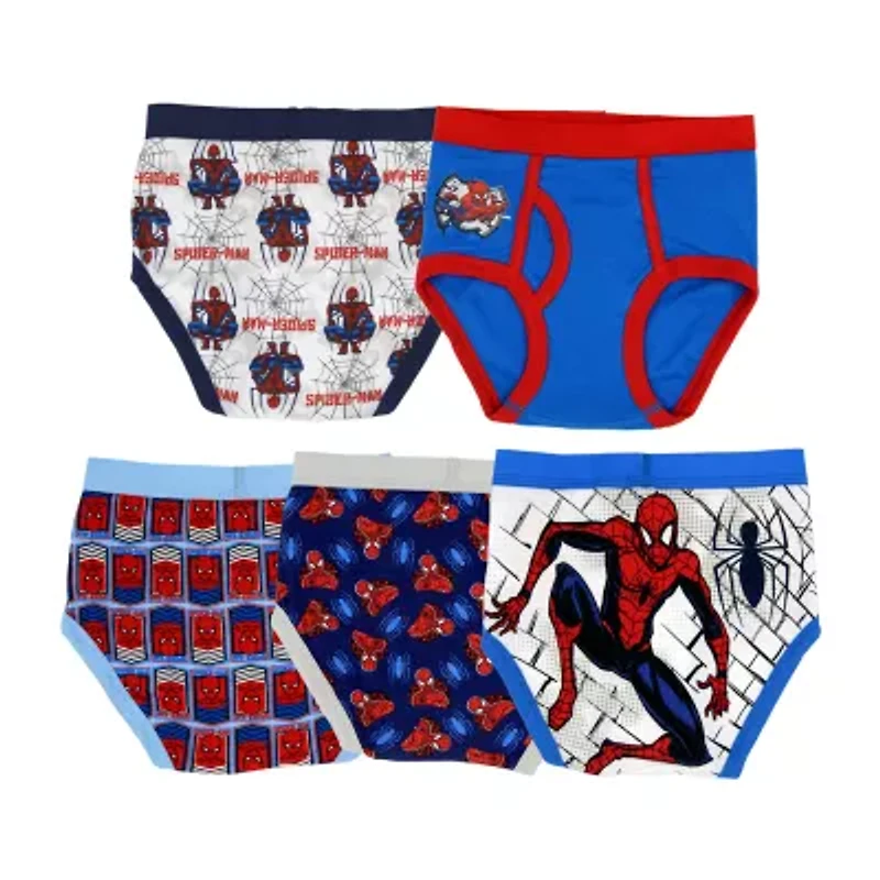 Little Boys Spiderman 5 Pack Briefs Bup5216