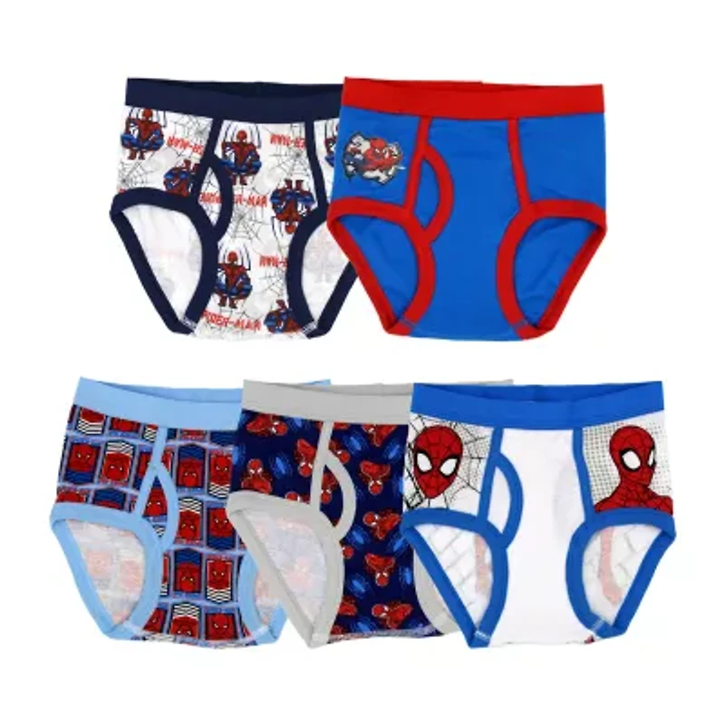 Little Boys Spiderman 5 Pack Briefs Bup5216