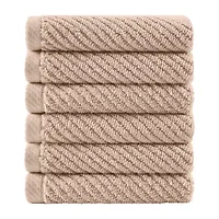 Madison Park Diagonal Ribbed 500gsm Cotton Zero Twist -pc. Quick Dry Bath Towel Set