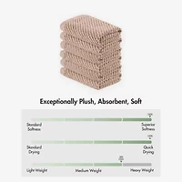 Madison Park Diagonal Ribbed 500gsm Cotton Zero Twist -pc. Quick Dry Bath Towel Set