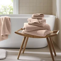 Madison Park Diagonal Ribbed 500gsm Cotton Zero Twist Quick Dry 6-pc. Bath Towel Set