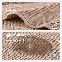 Madison Park Diagonal Ribbed 500gsm Cotton Zero Twist 4-pc. Quick Dry Hand Towel Set