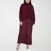 Sam And Jess Womens Plus Long Sleeve Sweater  Dress Set