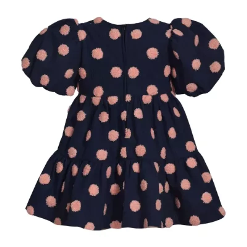 Bonnie Jean Girls Short Sleeve Balloon Babydoll Dress