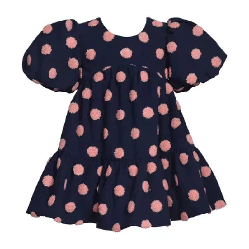 Bonnie Jean Girls Short Sleeve Balloon Babydoll Dress