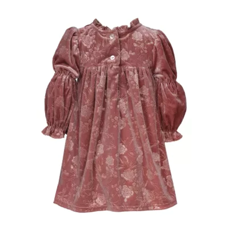 Bonnie Jean Toddler Girls 3/4 Sleeve Puffed A-Line Dress