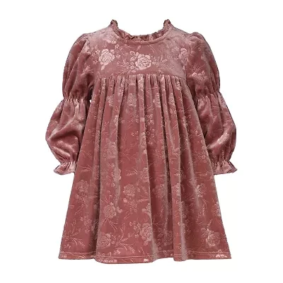 Bonnie Jean Toddler Girls 3/4 Sleeve Puffed A-Line Dress