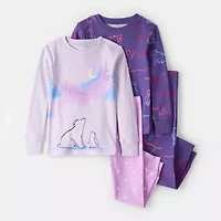 Carter's Baby Girls Round Neck Long Sleeve 4-pc. Pajama Sets