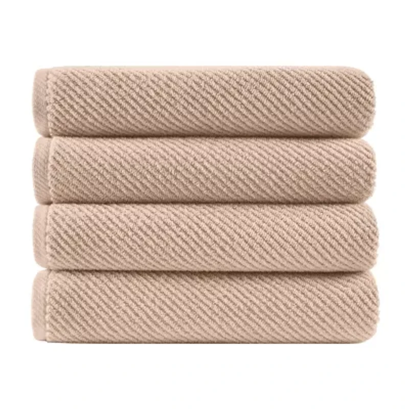 Madison Park Diagonal Ribbed 500gsm Cotton Zero Twist Quick Dry Bath Towel Set