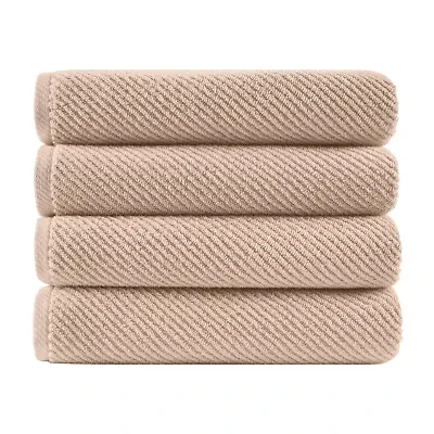 Madison Park Diagonal Ribbed 500gsm Cotton Zero Twist Quick Dry Bath Towel Set